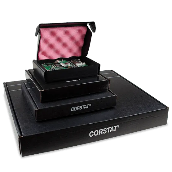 Corstat Conductive Mailer With AntiStatic Foam PCB Shipper 3080-1 3090-2 3180-3 3190-4 3230-6 3320-8 3420-13 3500-10 3525-14 3610-12 3631 3691 3701 3711