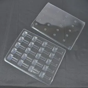 Static dissipative plastic tray and cover for small device shipping