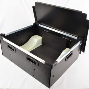 Durastat tote with FOD free static dissipative insert to hold unit in handling process 